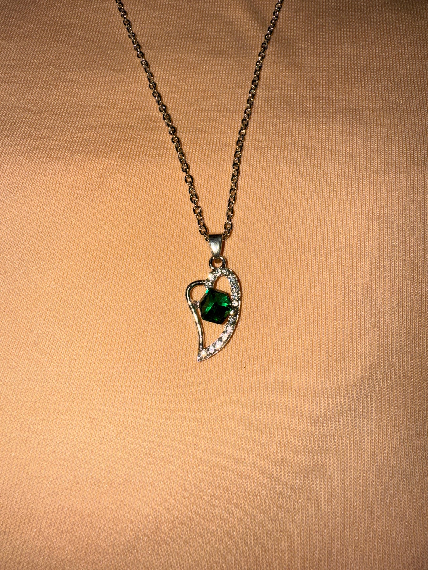 Green Heart Emerald Pendant