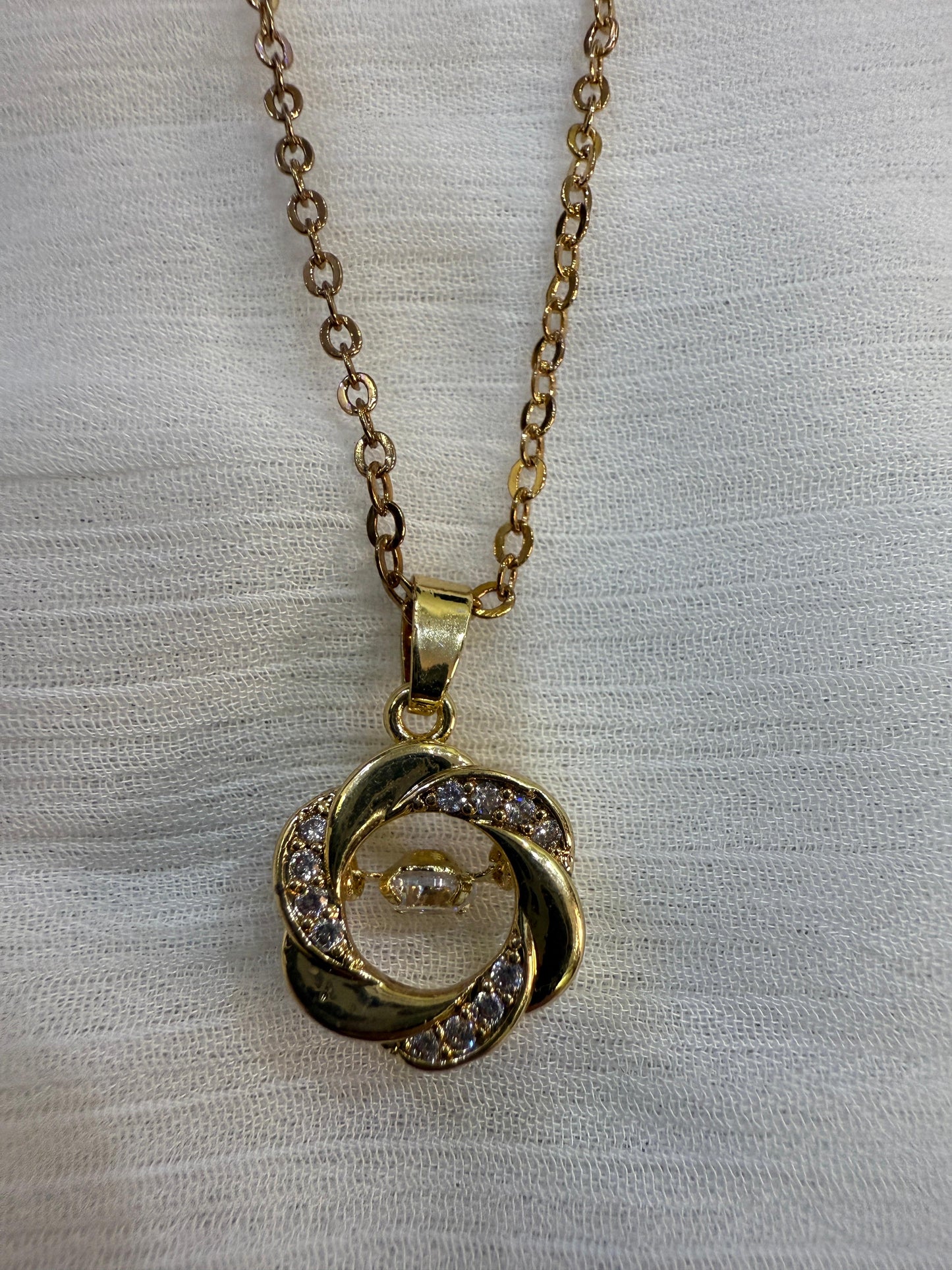 Rose Gold Swirl Diamond Pendant