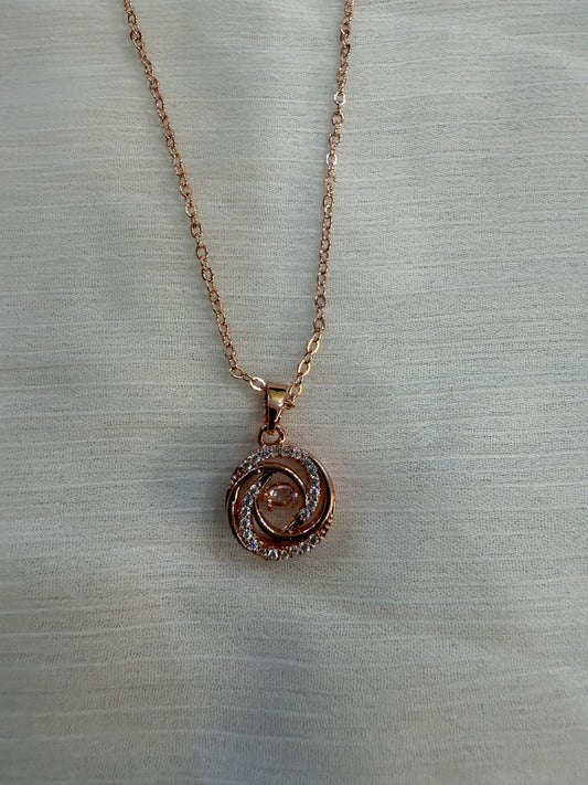 Rose Gold Swirl Diamond Pendant